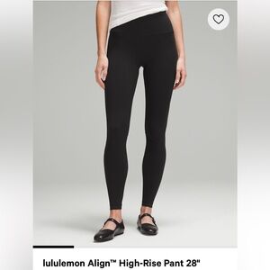 Lululemon Align Leggings 28” Black Size 12